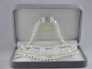≪全2色≫ 80cm!淡水バロックパールセミロングネックレス(ホワイト/グレー) 約8.0-8.5mm SV Y-n-486