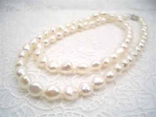 ≪80cm≫淡水バロックパールセミロングネックレス 約9.0-10.5mm y-n-179