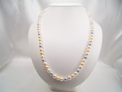 アコヤ真珠 マルチカラー ネックレス シルバー y-n-501 | 三重県真珠 