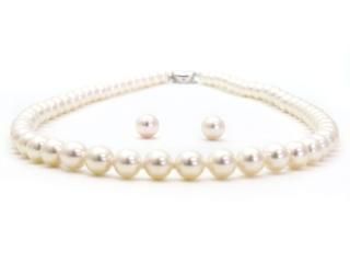 ≪花珠落ち≫アコヤ真珠ネックレスセット(イヤリング / ピアス)約6.0-6.5mm y-n-624
