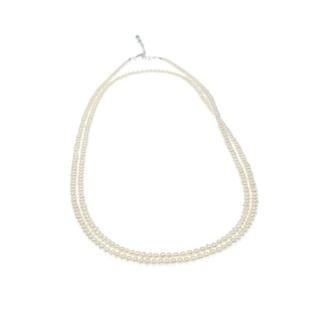 ≪ ベビーパール ≫ 淡水真珠セミロングネックレス 約3.0-3.5mm SV y-n-657