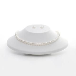 ≪花珠≫アコヤ真珠ネックレスセット (イヤリング/ピアス) 約6.0-6.5mm(鑑別書付)y-sn-549