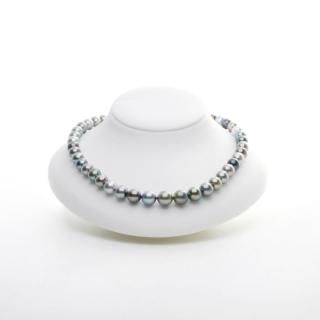 ≪グラデーション≫黒蝶真珠マルチカラーネックレス 約8.0-11.0mm SV y-n-674
