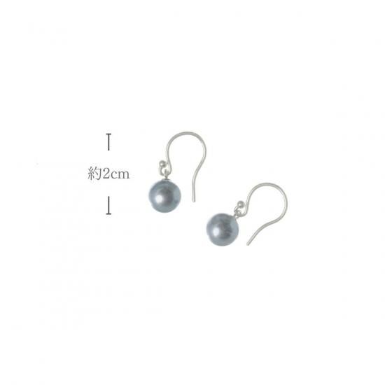 アコヤ黒真珠フックピアス 約7