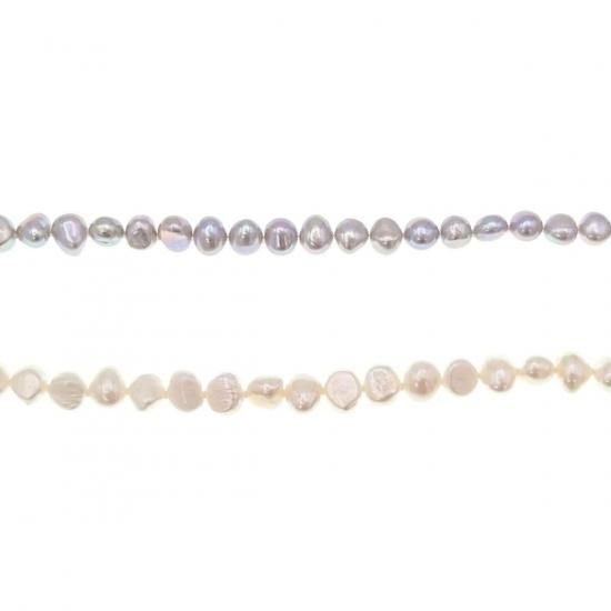 ≪ バロックパール ≫ 淡水真珠ネックレス（グレー/ホワイト） 約8.0