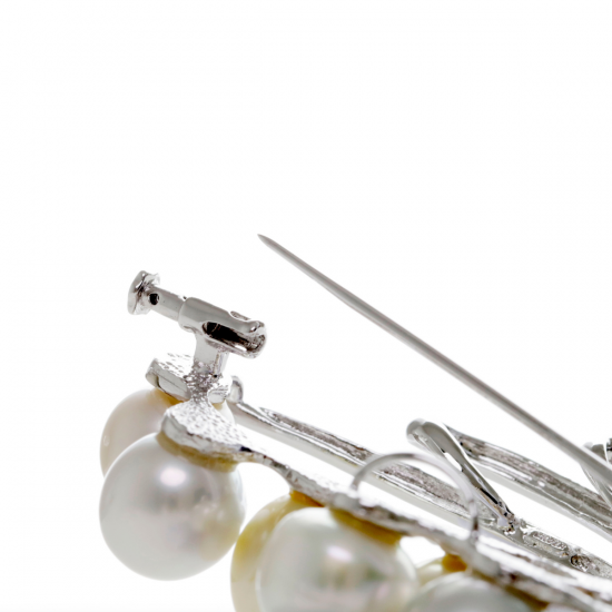 白蝶真珠マルチカラーブローチ