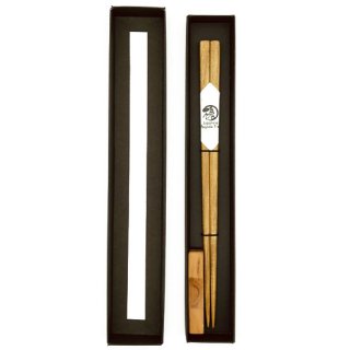 北海道産　犬槐　手作り箸　クルミ油仕上げ　箸置き付　22cm・24cm