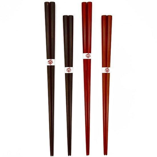 浄法寺産漆 能登ヒバ摺り漆箸 八角 22cm・24cm - はし藤本店