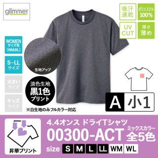 [SKP-A] 4.4オンスドライTシャツ ミックス全5色 S〜LL 昇華A(小1)