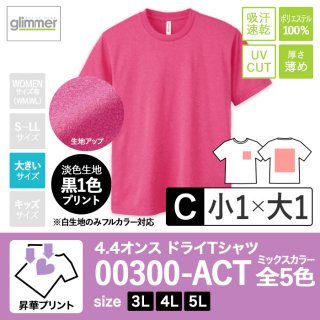 [SKP-C] 4.4オンスドライTシャツ ミックス全5色 3L-5L 昇華C(小1+大1)