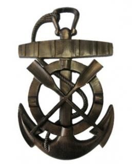 インテリア マリン時計、船舶窓ミラー、イカリ4点セット 年代物 定番外