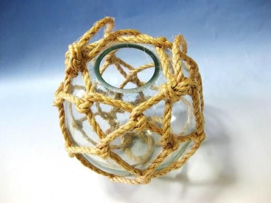 ガラス浮き玉 ロープネット付き　　漁師浮き　インテリア　照明 ガラス浮き玉 ロープネット付き 漁師浮き インテリア 照明