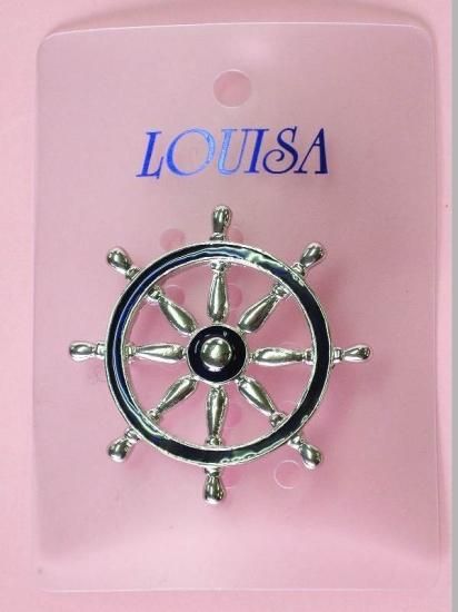 舵輪型ネクタイタック・ブローチ淡水パール7mm 舵輪型ネクタイタック・ブローチ淡水パール7mm