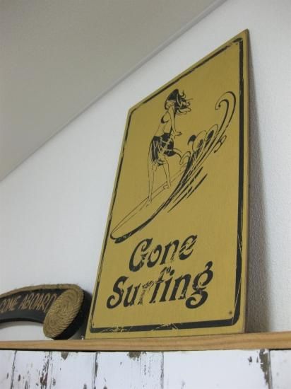 ハワイアンウッドサインボード・ハワイの道路標識（Gone Surfing）