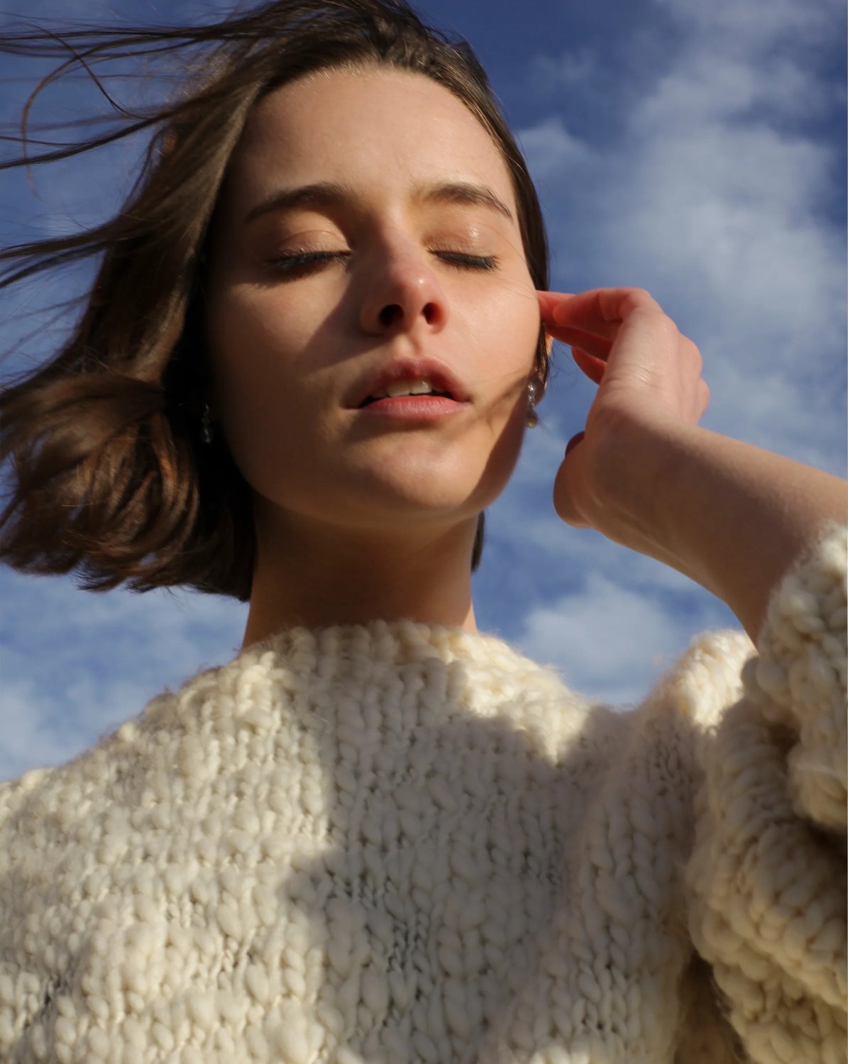 caven / hand knitted wool jumper (ivory) - Information minami