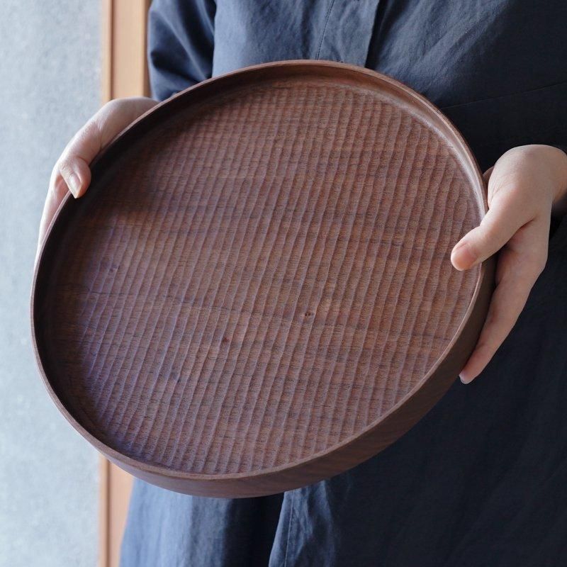 堀宏治 / 丸盆 ブラックウォルナット（30cm） - RHINES