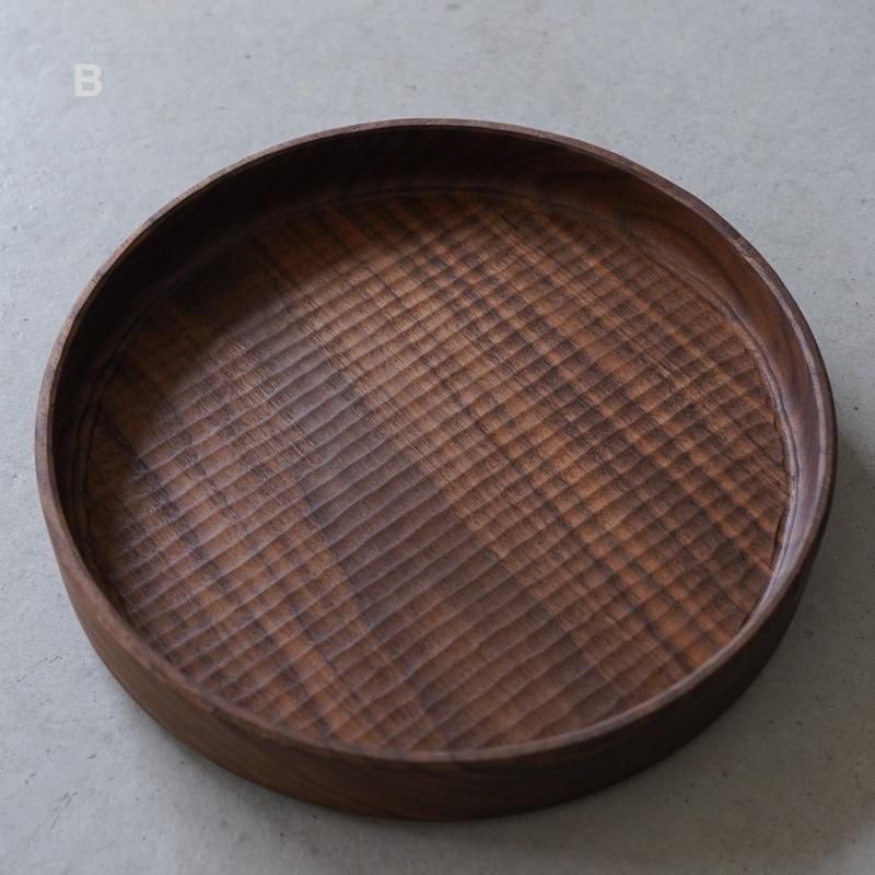 堀宏治 / 深丸盆 ブラックウォルナット（24.5cm） - RHINES