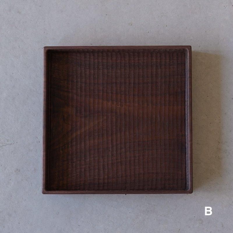 堀宏治 / 深角盆 ブラックウォルナット（正方形） - RHINES