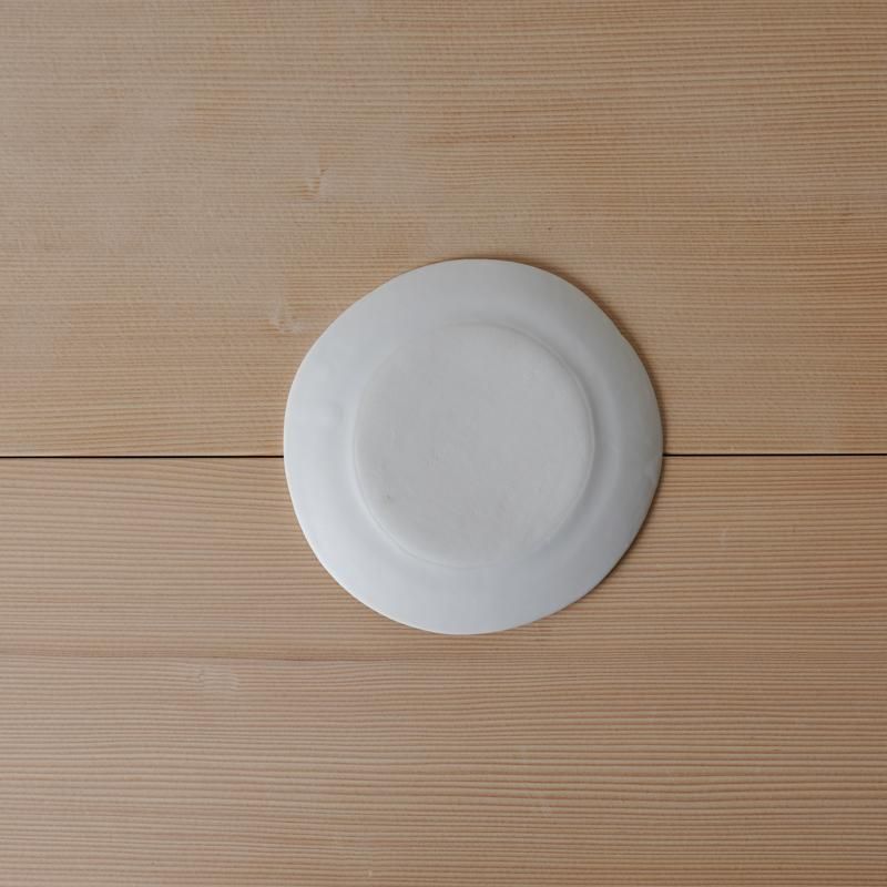 馬場勝文 / 白磁マット リム4.5寸皿 - RHINES