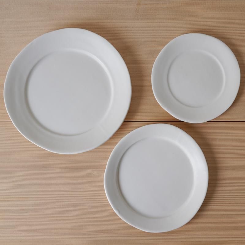 馬場勝文 / 白磁マット リム4.5寸皿 - RHINES