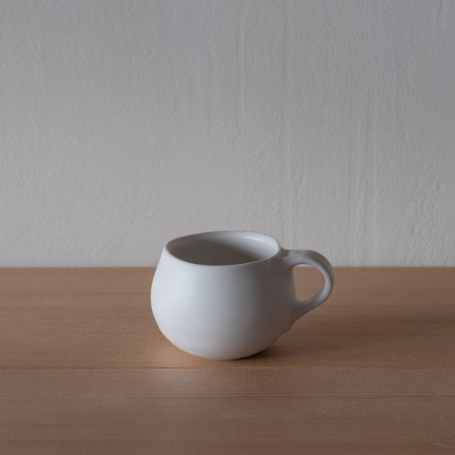 馬場勝文 / 白磁マット コーヒーカップ（丸）