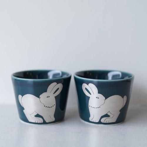 竹村聡子六角香合銀獣シリーズうさぎ