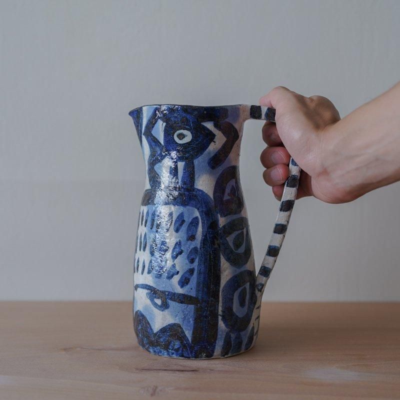 布志名焼 ピッチャー 高さ14.9cm 民芸 昭和レトロ （黄7） 布志名焼 ピッチャー 高さ14.9cm 民芸 昭和レトロ （黄7