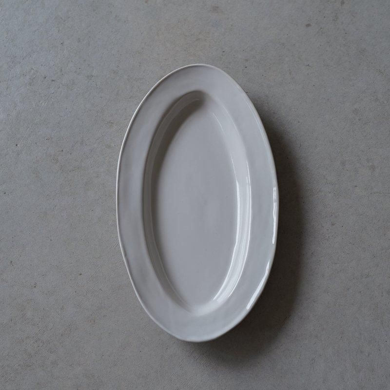 未使用】端田敏也 *スリムオーバルプレート 28cm*お皿長皿食器