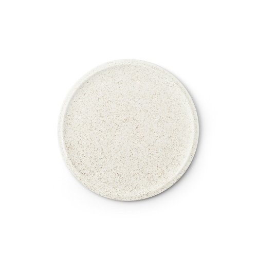 Flat plate with rim φ19.5� - Nashiji white -