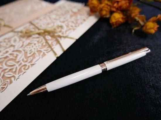 レマンスリムホワイト ローズゴールド ボールペン Pen And Message レマンスリムホワイト ローズゴールド ボールペン Pen And Message