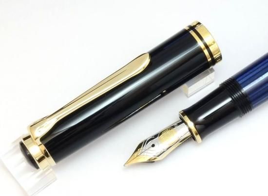 ペリカン スーベレーン M800 万年筆 青縞 B 太字 PF刻印