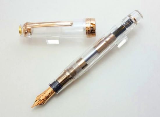 ナガサワ オリジナル 万年筆 御堂筋マルシェブルー スケルトン