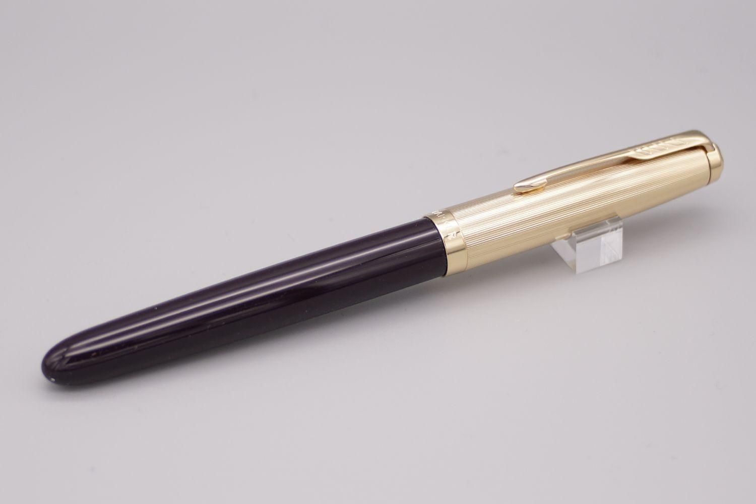【当時物 ビンテージ】PARKER51 パーカー51 万年筆 金キャップ パーカー 51 エアロメトリック フーデットニブ 万年筆 12K金張