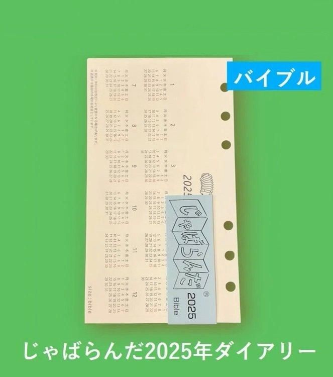 システム手帳リフィル じゃばら式ダイアリーリフィル じゃばらんだ 23年 バイブルサイズ