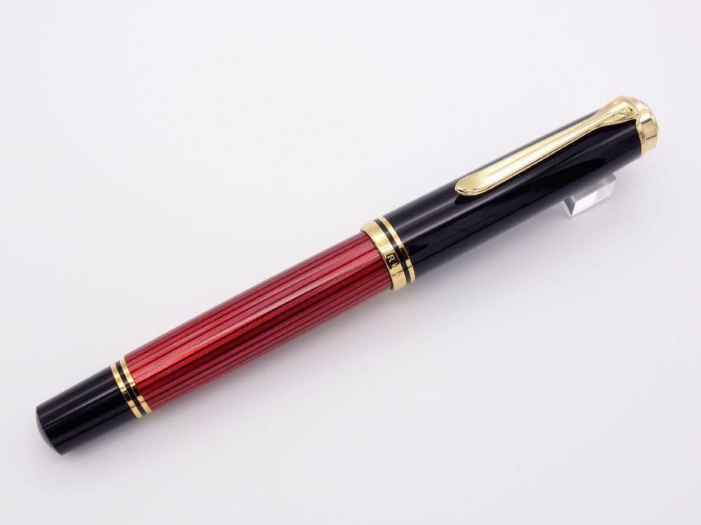 ペリカン　M800 レッドストライプ　万年筆　F Amazon | Pelikan ペリカン 万年筆 F 細字 スーベレーン レッド