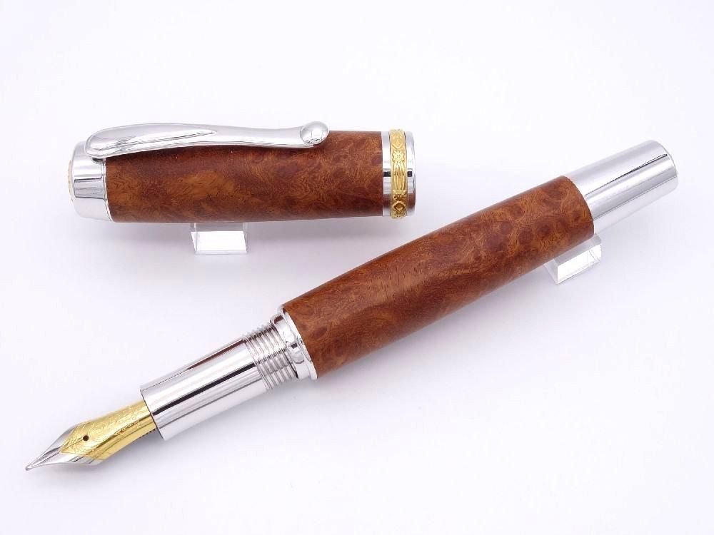 委託販売）（中古品）工房楔 銘木万年筆 花梨瘤杢（万年筆）
