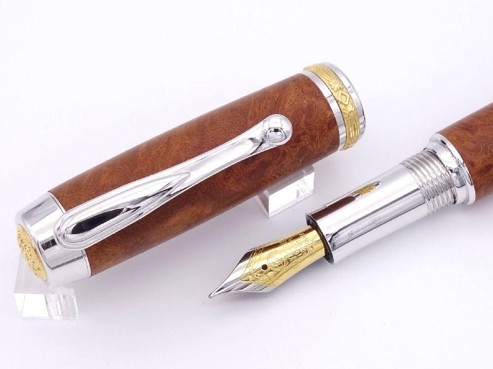委託販売)(中古品)工房楔 銘木万年筆 花梨瘤杢(万年筆) 委託販売)(中古品)工房楔 銘木万年筆 花梨瘤杢(万年筆)