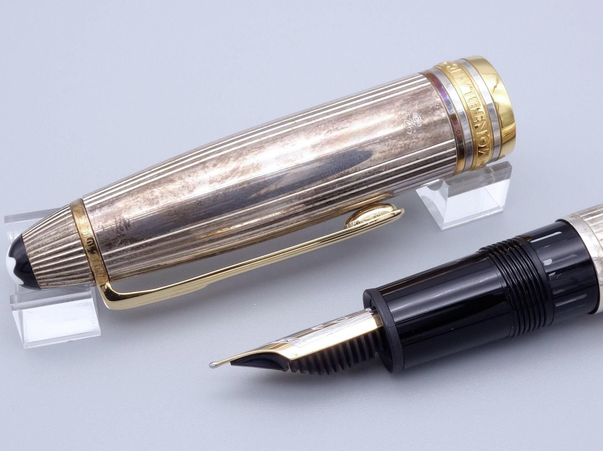 MONTBLANC 1460 シルバー万年筆 萬寶龍Martelé純銀Le Grand鋼筆F尖– 老筆新樂園