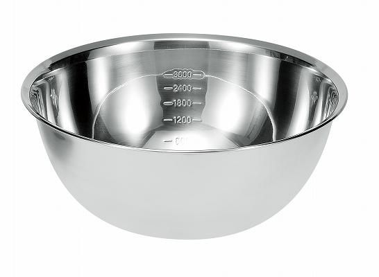 調理器具 シェフズボウル ステンレス深型ボウル（目盛付）27cm(MCB-18