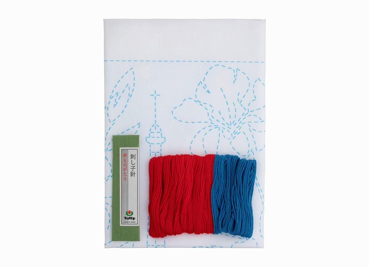 花ふきん SASHIKO WORLD France エッフェル塔とアイリス