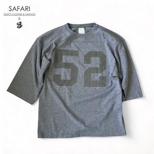 SAFARI×JM GRID PATERN REFLECTOR PRINT FOOTBALL TEE - メンズ