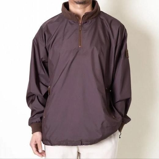 撥水タフレックスⓇ×フリース ハーフZIP(BROWN) - メンズブランド