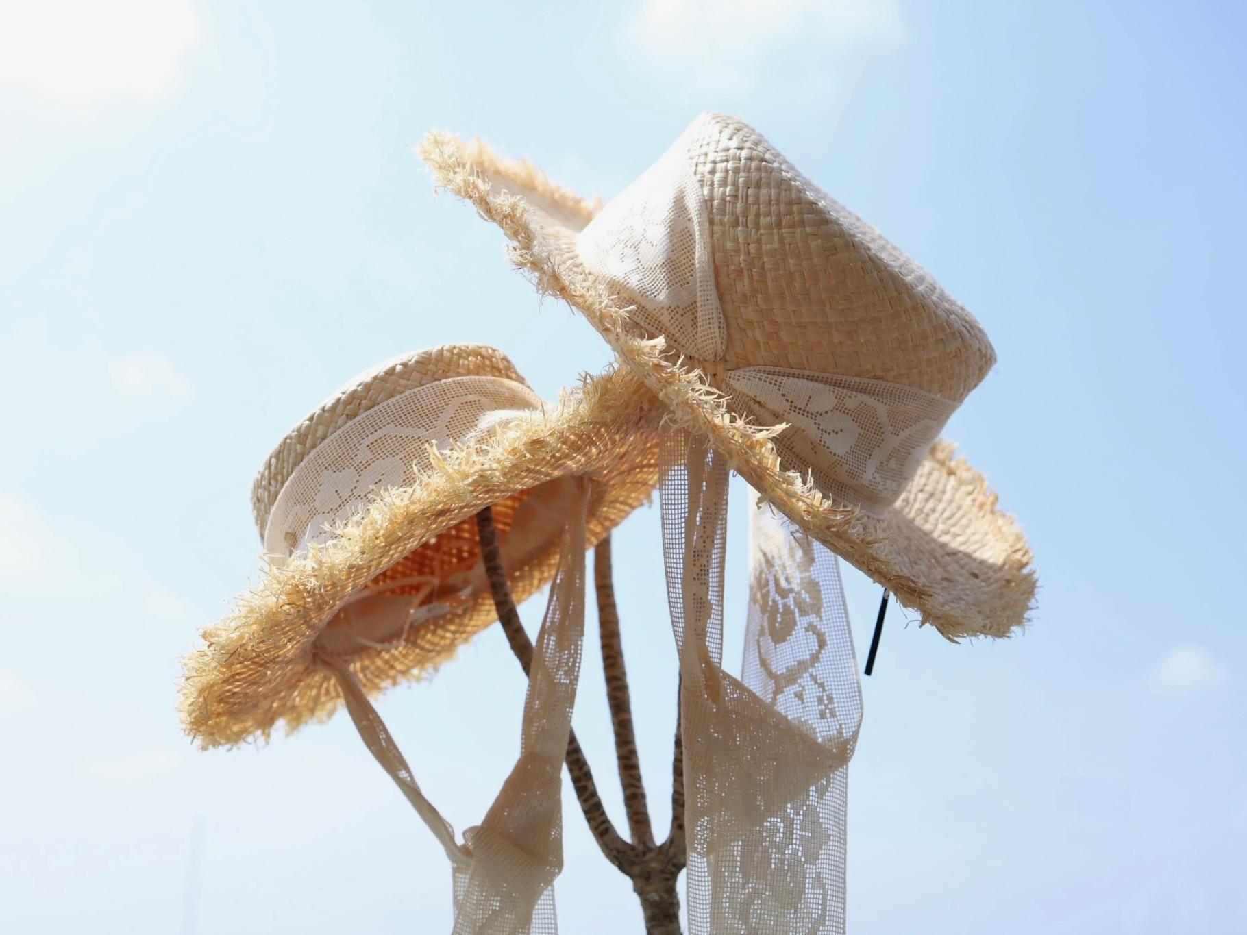 Straw Hat with Italian Lace for Mama - suess (ジュース