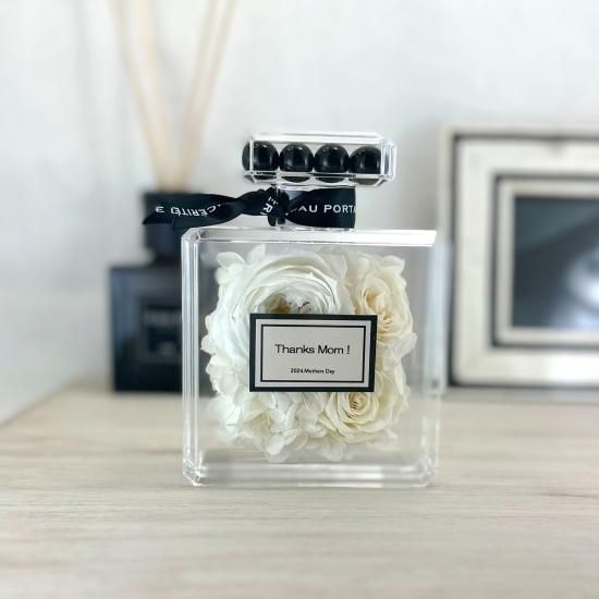 パフュームボトルプリザーブドアレンジ （ホワイト系） - rufan