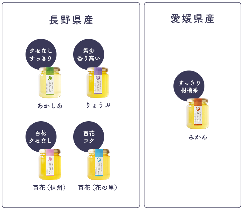 はちみつチャート - 片倉養蜂場|片倉の国産はちみつ専門店 はちみつチャート - 片倉養蜂場|片倉の国産はちみつ専門店