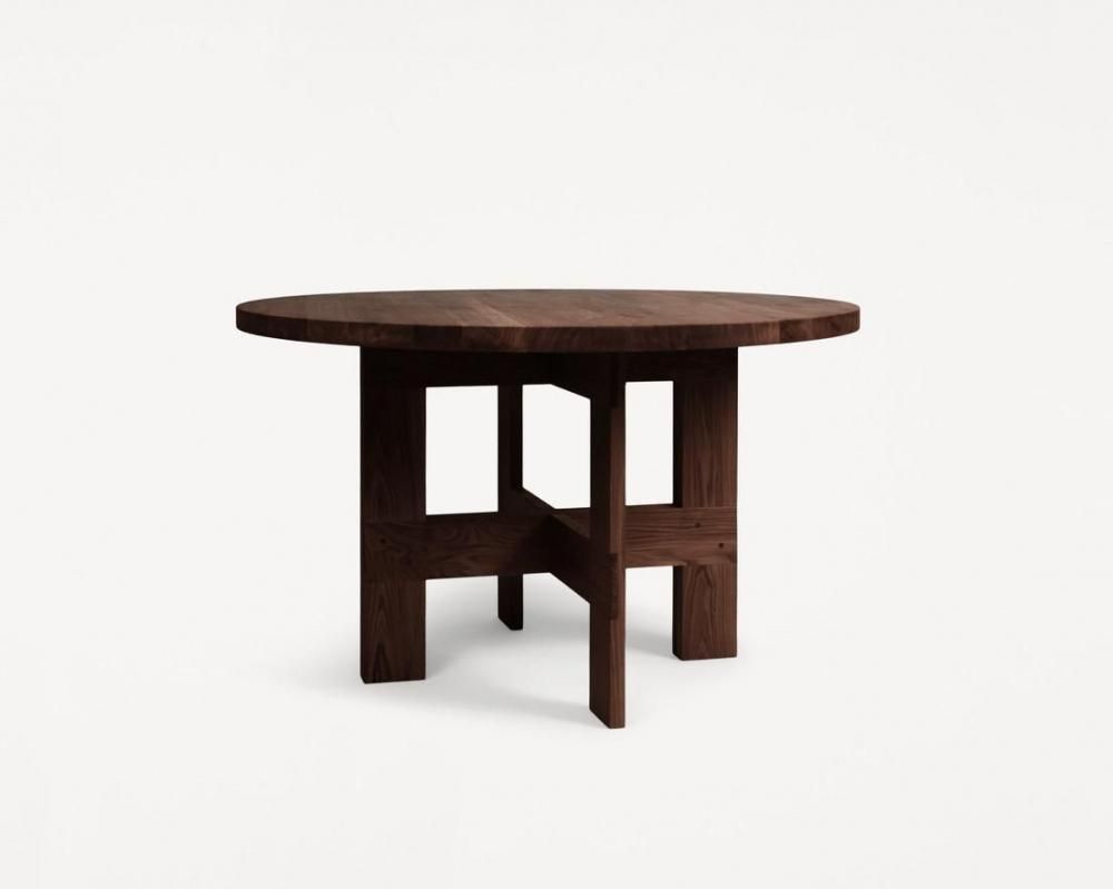 Farmhouse Trestle Table | Dark Oak | 120 Ø Round