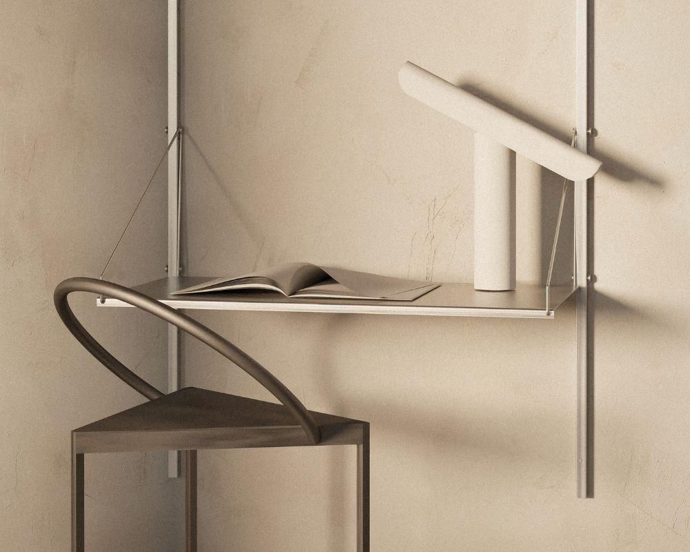 Shelf Library Desk Section | Stainless Steel | H108.4 / W80 (sub)