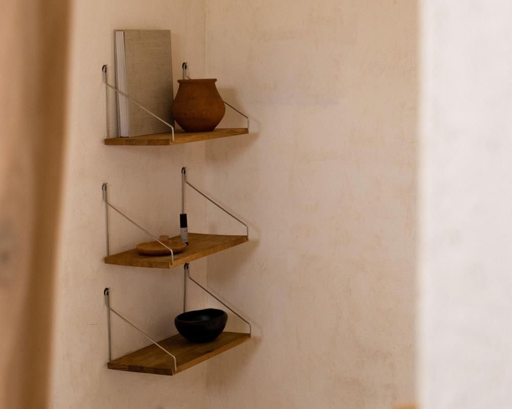 Single Shelf | Natural Oak / Stainless Steel | D27 / W60 (sub)