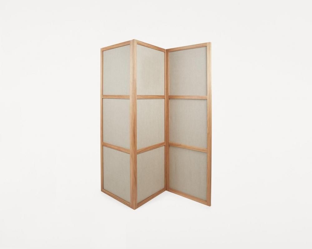 Frame Room Divider | Natural Oak / Linen | Three Panels