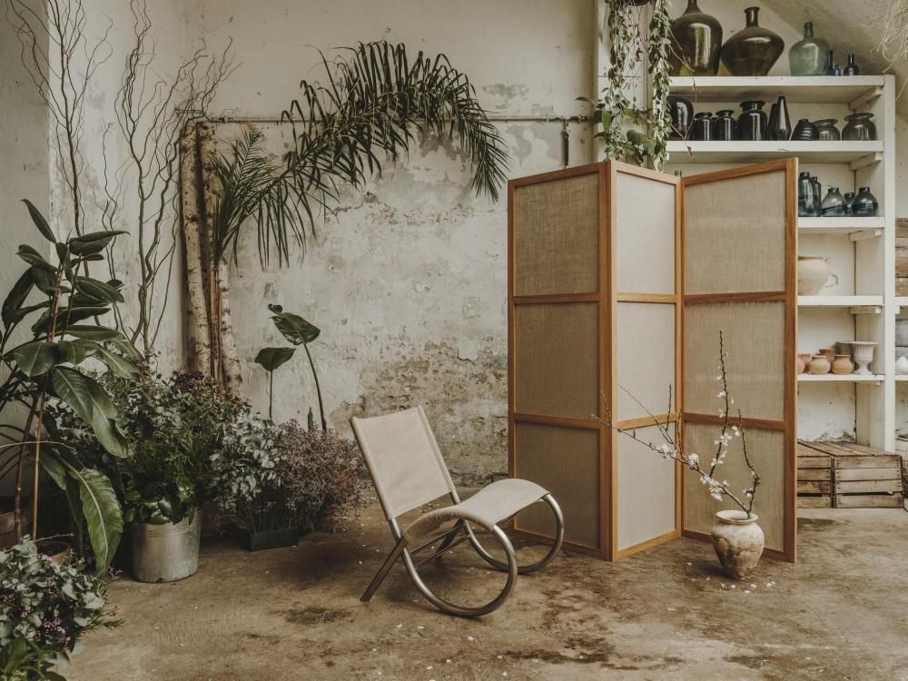 Frame Room Divider | Natural Oak / Linen | Three Panels (sub)
